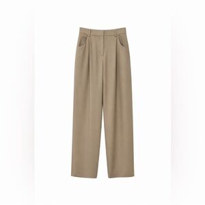 Giorgio Armani Women’s Main Line Women’s  Taupe Tan Wide-Leg Trousers, Size 4